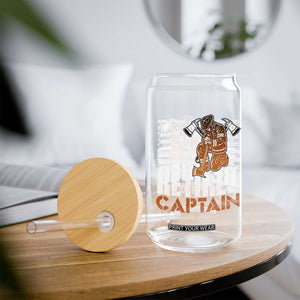 Retired Firefighter Captain Glass Can Vintage Retirement Gifts Fireman American Flag TS10 Print Your Wear