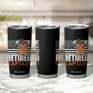 Retired Firefighter Captain Tumbler Cup Vintage Retirement Gifts Fireman American Flag TS10 Print Your Wear