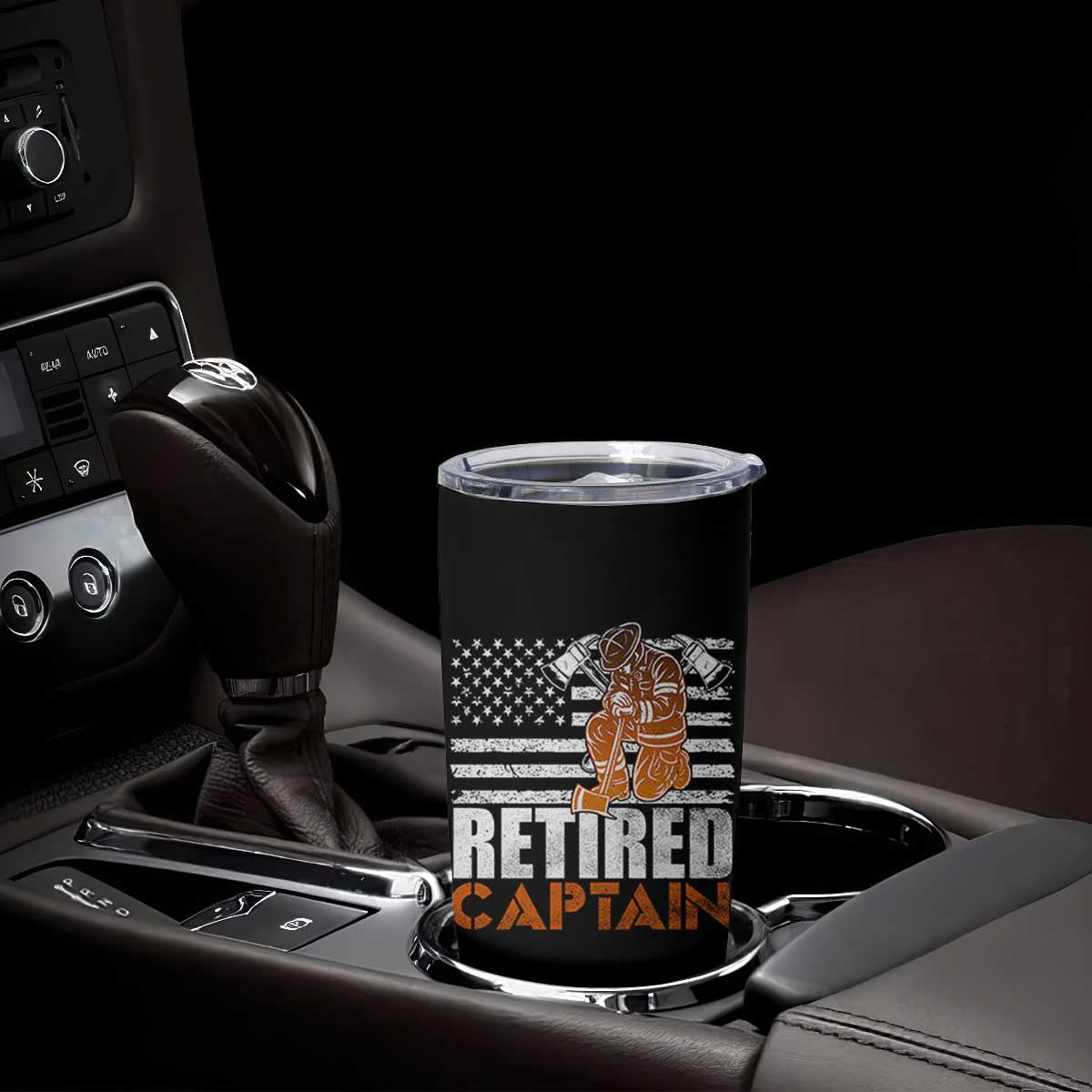 Retired Firefighter Captain Tumbler Cup Vintage Retirement Gifts Fireman American Flag TS10 Print Your Wear