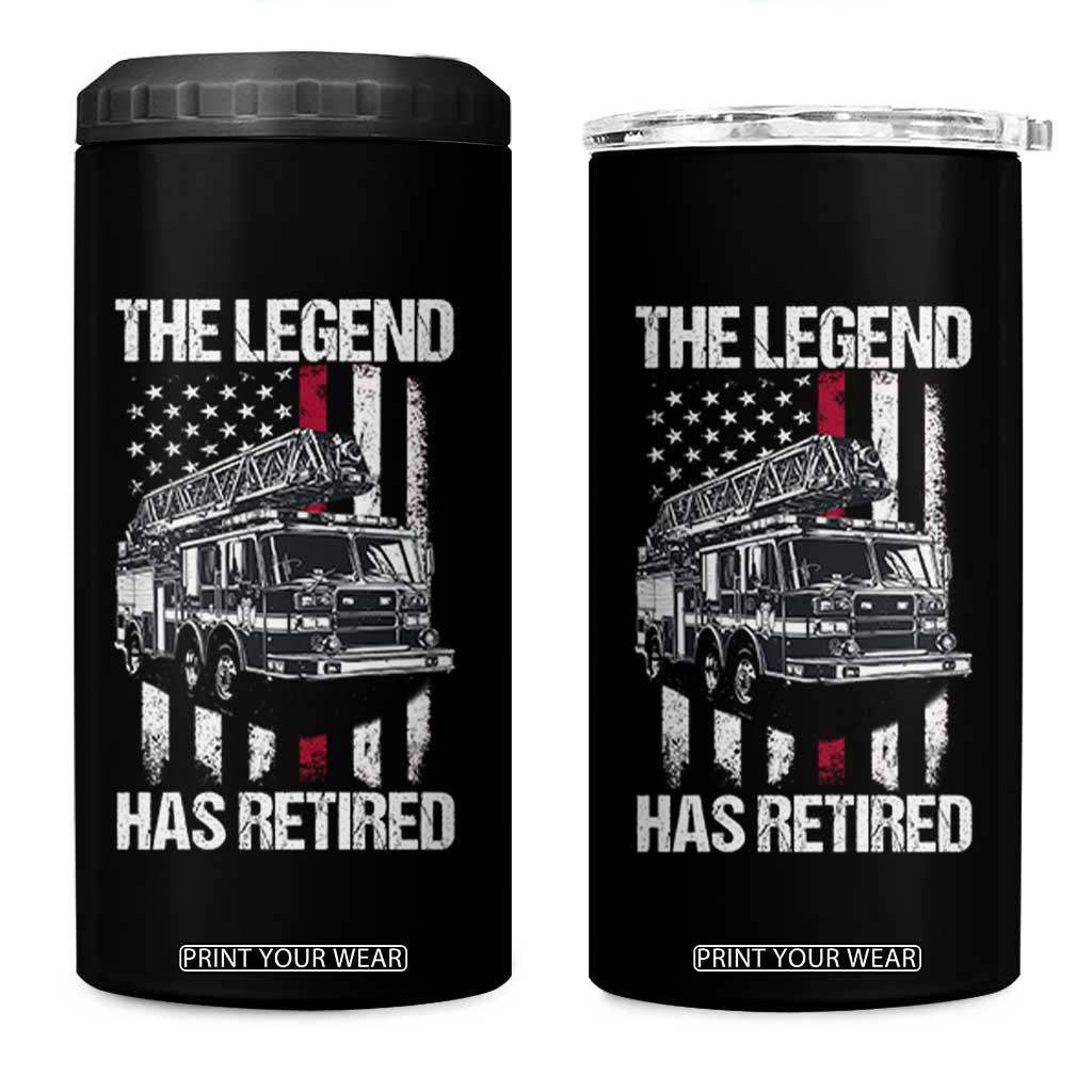 Retired Firefighter 4 in 1 Can Cooler Tumbler American Flag Vintage Fireman Retirement Gifts TS10 One Size: 16 oz Black Print Your Wear