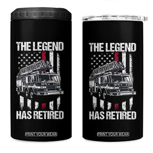 Retired Firefighter 4 in 1 Can Cooler Tumbler American Flag Vintage Fireman Retirement Gifts TS10 One Size: 16 oz Black Print Your Wear