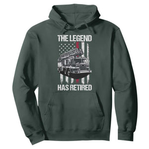 Retired Firefighter Hoodie American Flag Vintage Fireman Retirement Gifts TS10 Dark Forest Green Print Your Wear