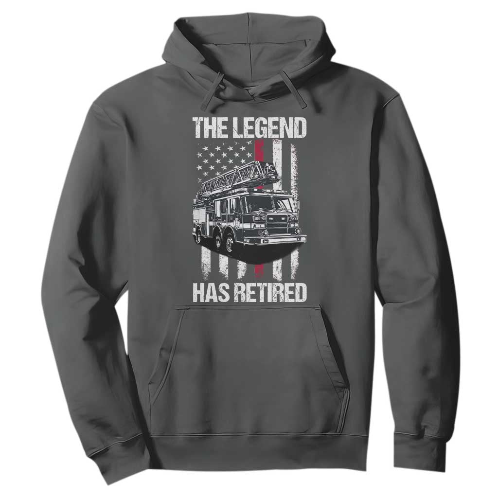 Retired Firefighter Hoodie American Flag Vintage Fireman Retirement Gifts TS10 Dark Heather Print Your Wear