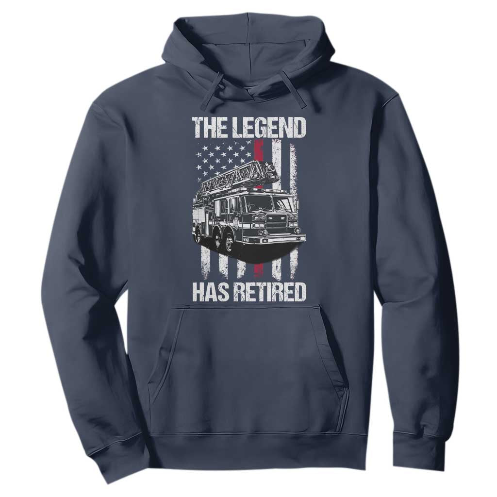 Retired Firefighter Hoodie American Flag Vintage Fireman Retirement Gifts TS10 Navy Print Your Wear