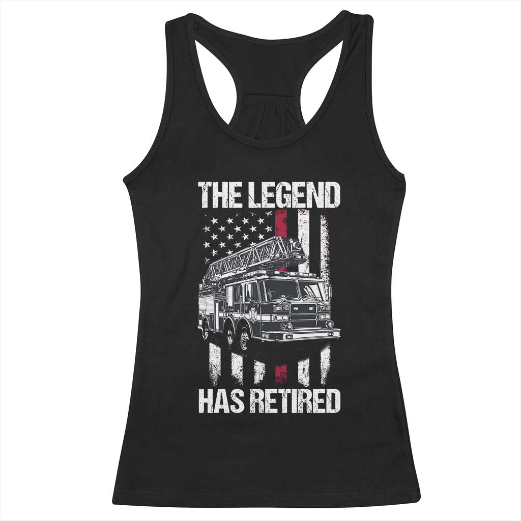 Retired Firefighter Racerback Tank Top American Flag Vintage Fireman Retirement Gifts TS10 Black Print Your Wear