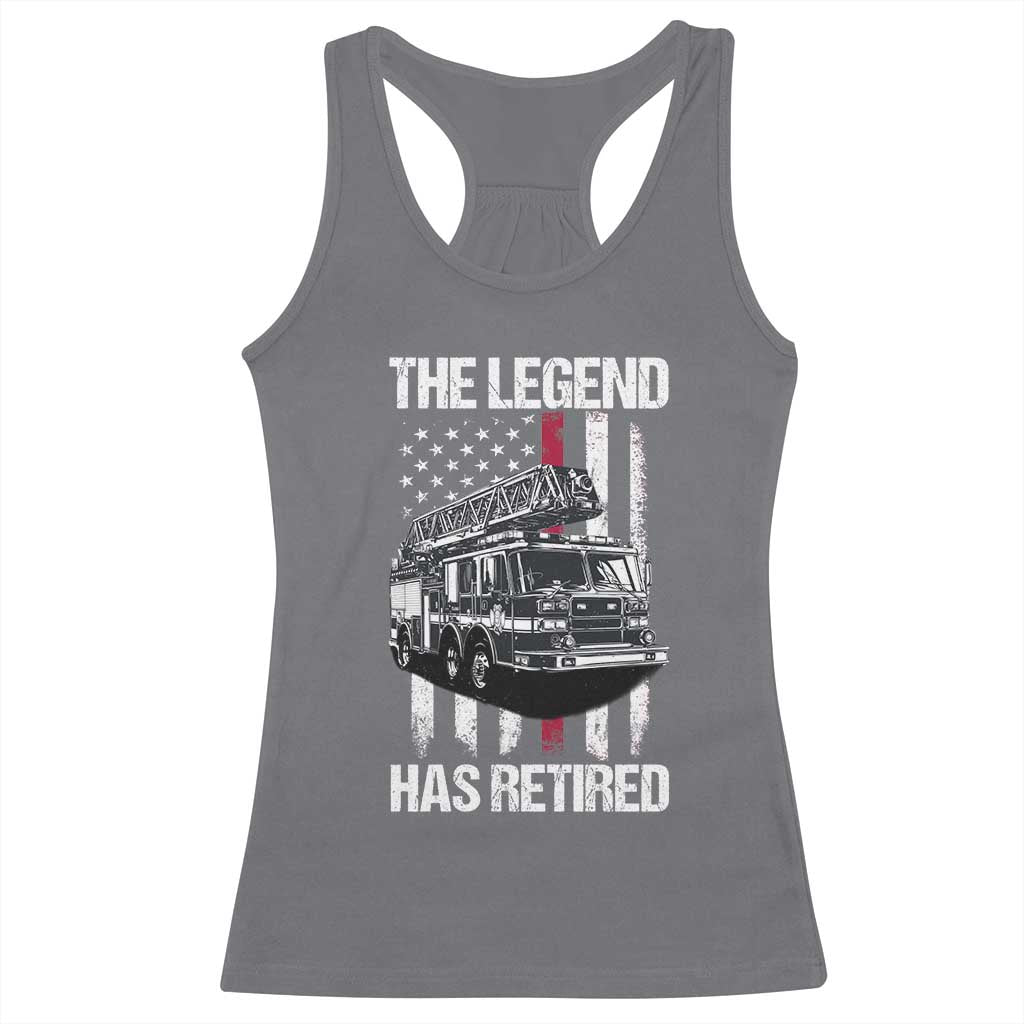 Retired Firefighter Racerback Tank Top American Flag Vintage Fireman Retirement Gifts TS10 Charcoal Print Your Wear