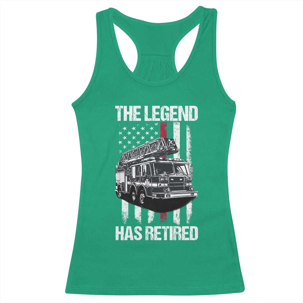 Retired Firefighter Racerback Tank Top American Flag Vintage Fireman Retirement Gifts TS10 Irish Green Print Your Wear