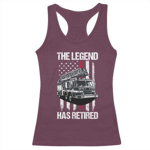Retired Firefighter Racerback Tank Top American Flag Vintage Fireman Retirement Gifts TS10 Maroon Print Your Wear
