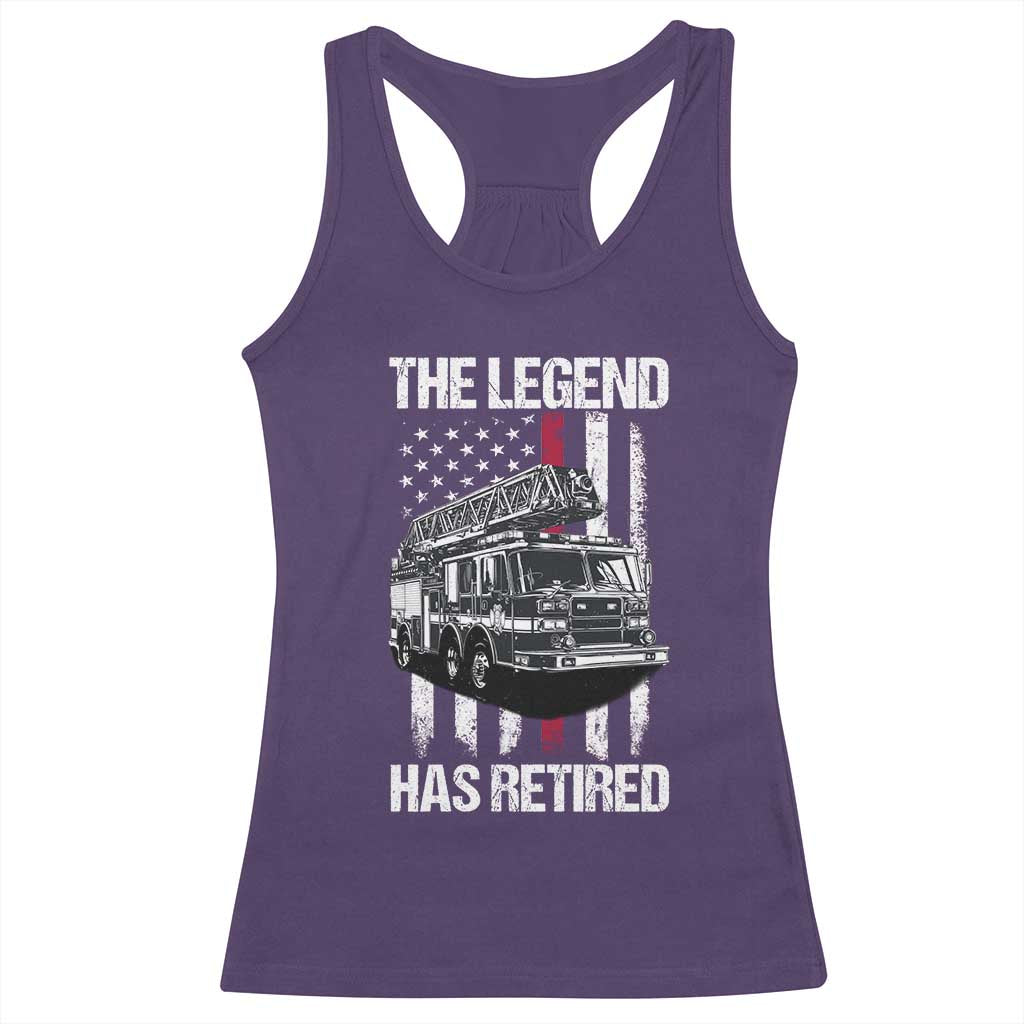 Retired Firefighter Racerback Tank Top American Flag Vintage Fireman Retirement Gifts TS10 Purple Print Your Wear