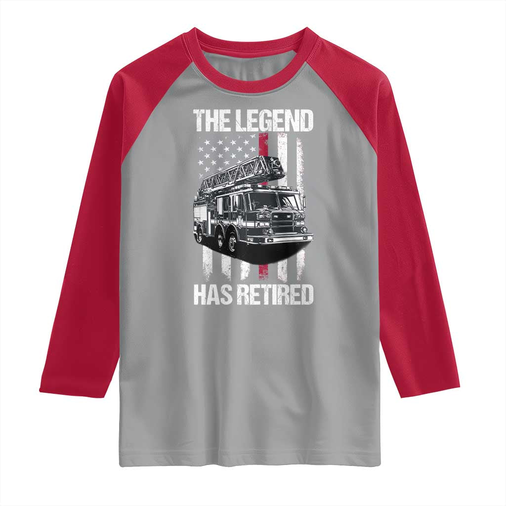 Retired Firefighter Raglan Shirt American Flag Vintage Fireman Retirement Gifts TS10 Sport Gray Red Print Your Wear