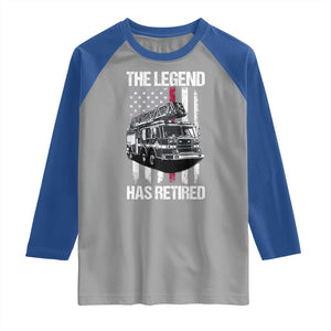Retired Firefighter Raglan Shirt American Flag Vintage Fireman Retirement Gifts TS10 Sport Gray Royal Print Your Wear