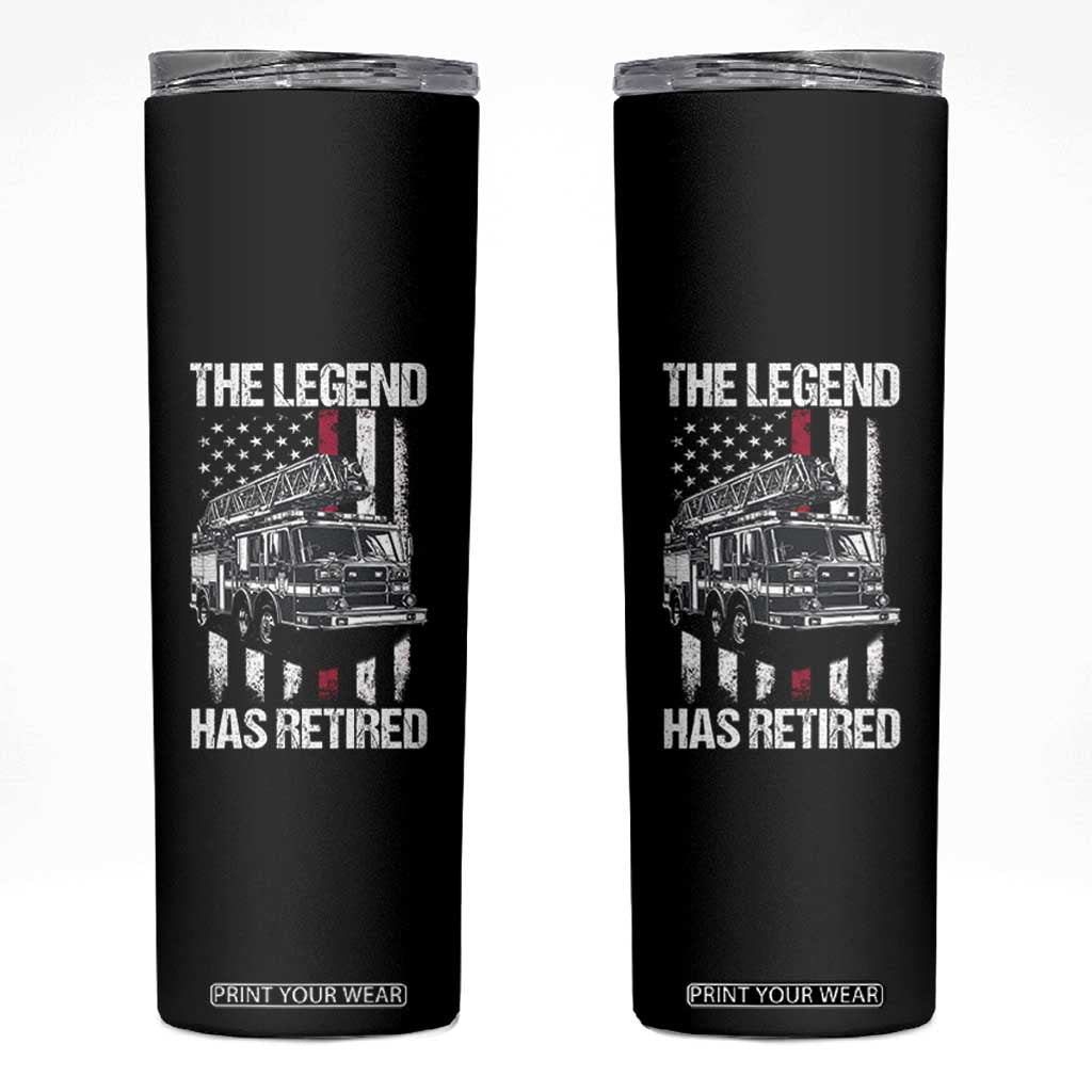 Retired Firefighter Skinny Tumbler American Flag Vintage Fireman Retirement Gifts TS10 Black Print Your Wear