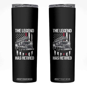 Retired Firefighter Skinny Tumbler American Flag Vintage Fireman Retirement Gifts TS10 Black Print Your Wear