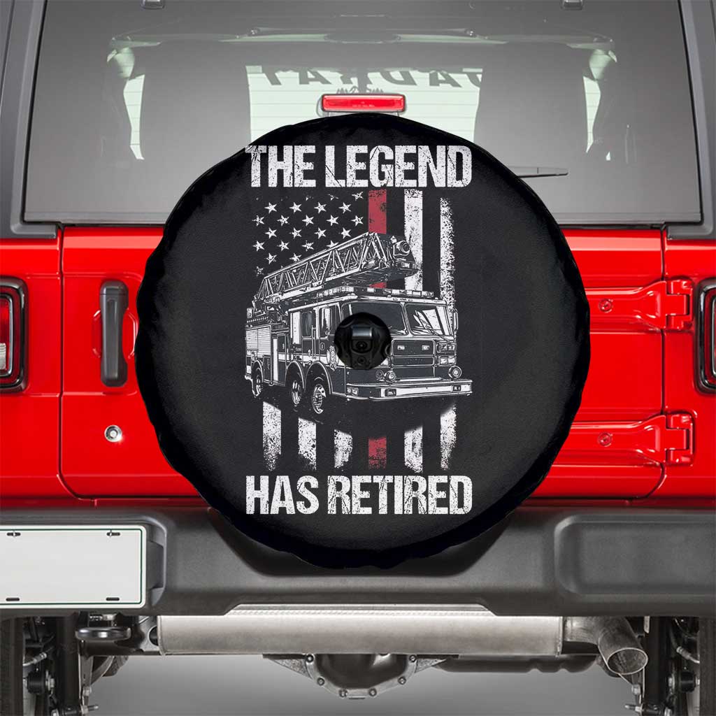 Retired Firefighter Spare Tire Cover American Flag Vintage Fireman Retirement Gifts TS10 Black Print Your Wear