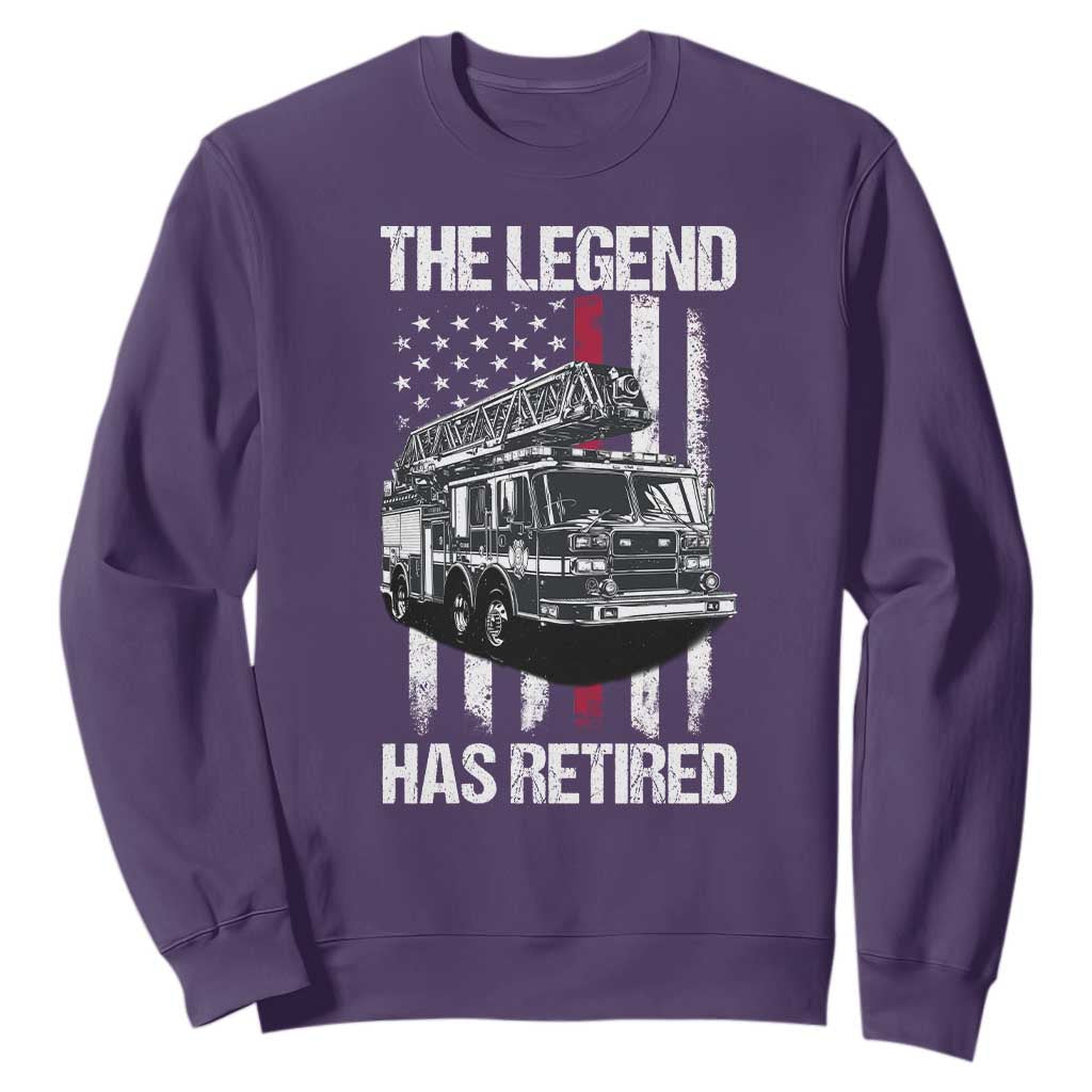 Retired Firefighter Sweatshirt American Flag Vintage Fireman Retirement Gifts TS10 Purple Print Your Wear