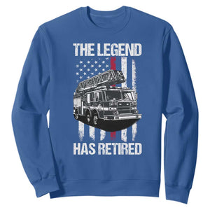Retired Firefighter Sweatshirt American Flag Vintage Fireman Retirement Gifts TS10 Royal Blue Print Your Wear