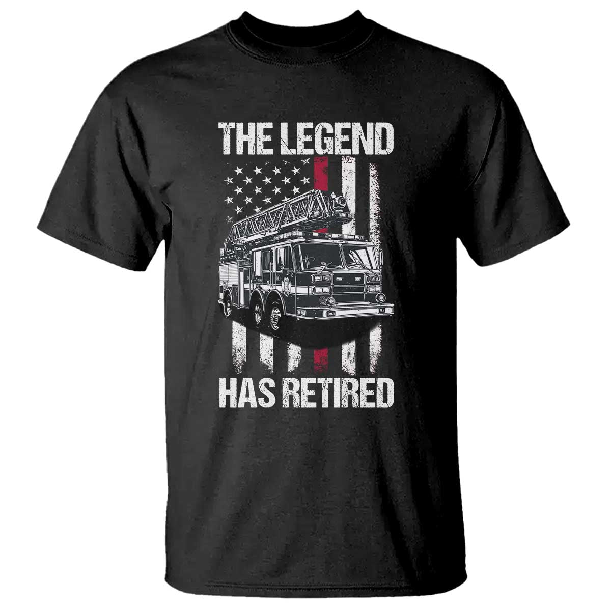 Retired Firefighter T Shirt American Flag Vintage Fireman Retirement Gifts TS10 Black Print Your Wear