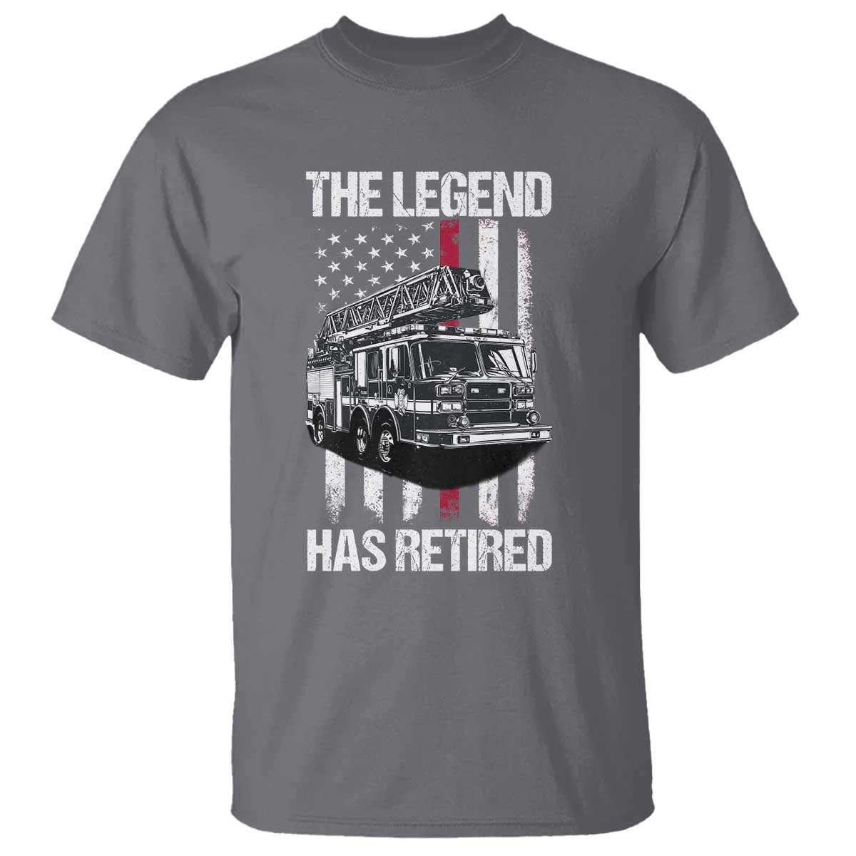 Retired Firefighter T Shirt American Flag Vintage Fireman Retirement Gifts TS10 Charcoal Print Your Wear