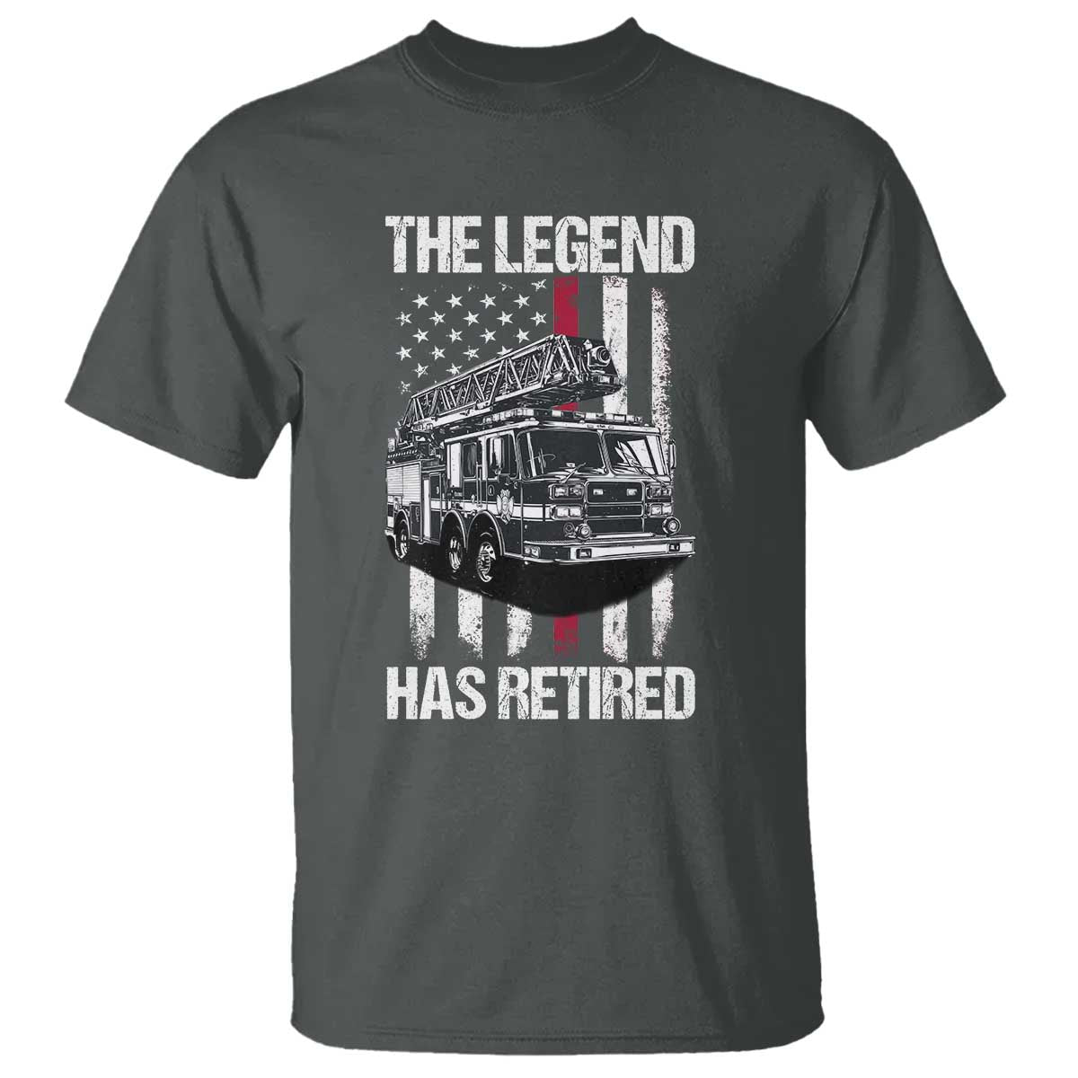 Retired Firefighter T Shirt American Flag Vintage Fireman Retirement Gifts TS10 Dark Heather Print Your Wear