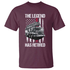 Retired Firefighter T Shirt American Flag Vintage Fireman Retirement Gifts TS10 Maroon Print Your Wear