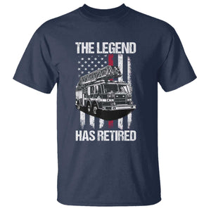 Retired Firefighter T Shirt American Flag Vintage Fireman Retirement Gifts TS10 Navy Print Your Wear