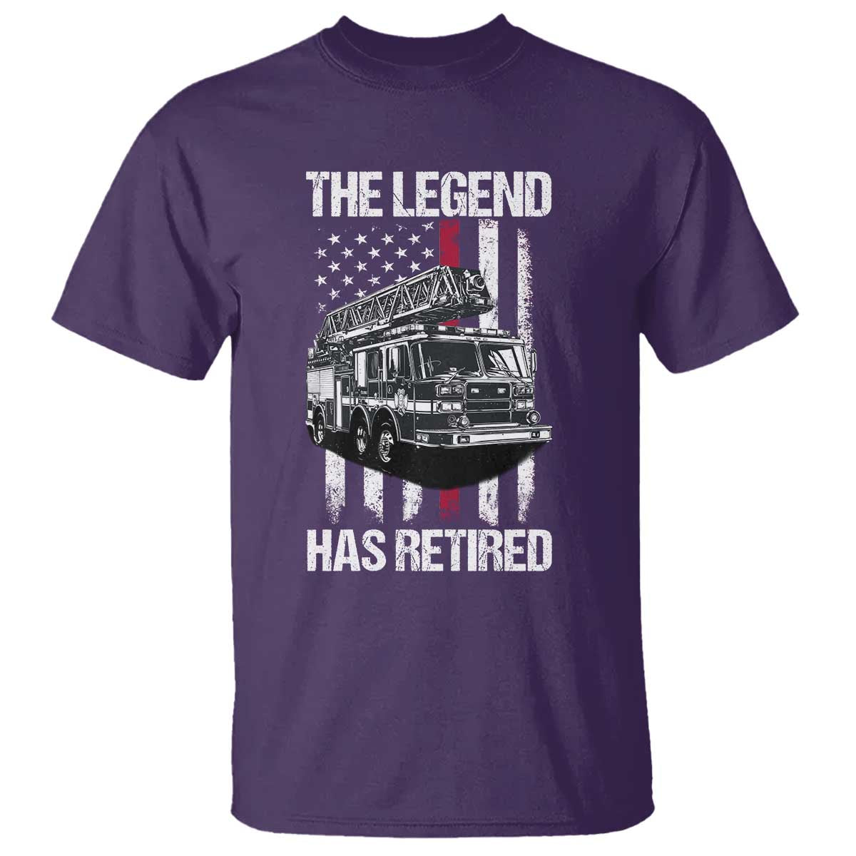 Retired Firefighter T Shirt American Flag Vintage Fireman Retirement Gifts TS10 Purple Print Your Wear