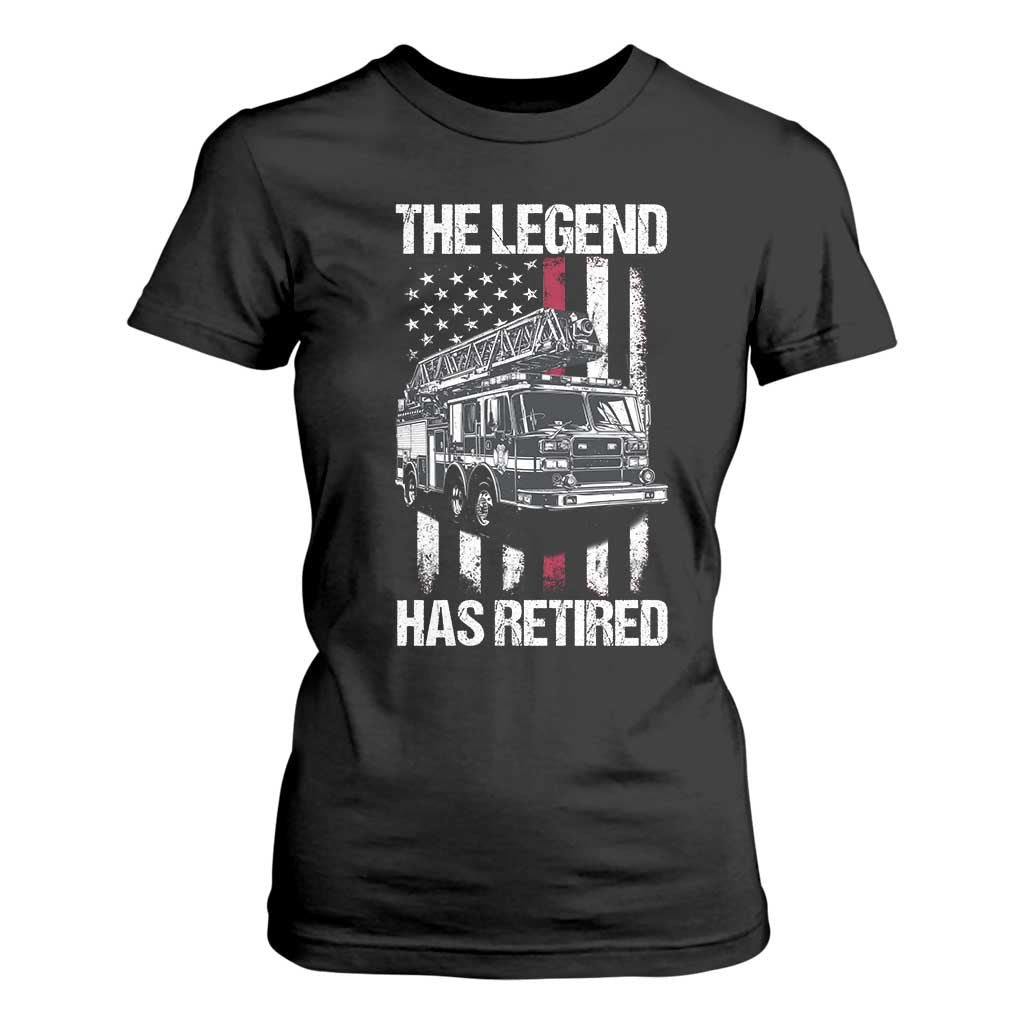Retired Firefighter T Shirt For Women American Flag Vintage Fireman Retirement Gifts TS10 Black Print Your Wear
