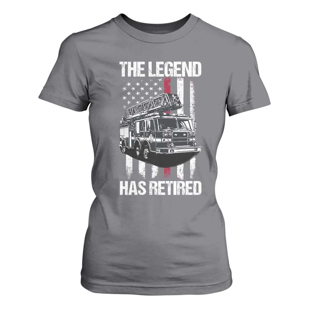 Retired Firefighter T Shirt For Women American Flag Vintage Fireman Retirement Gifts TS10 Charcoal Print Your Wear