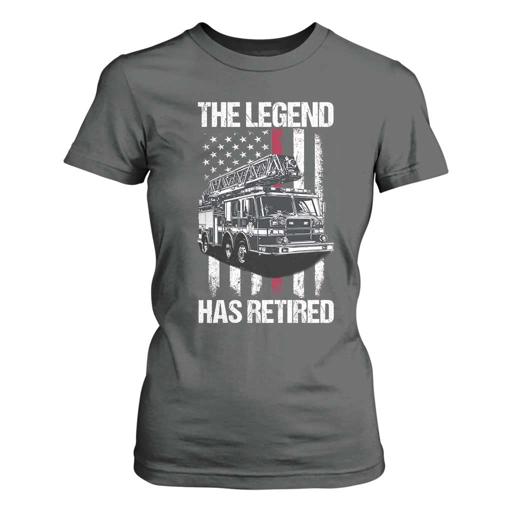 Retired Firefighter T Shirt For Women American Flag Vintage Fireman Retirement Gifts TS10 Dark Heather Print Your Wear