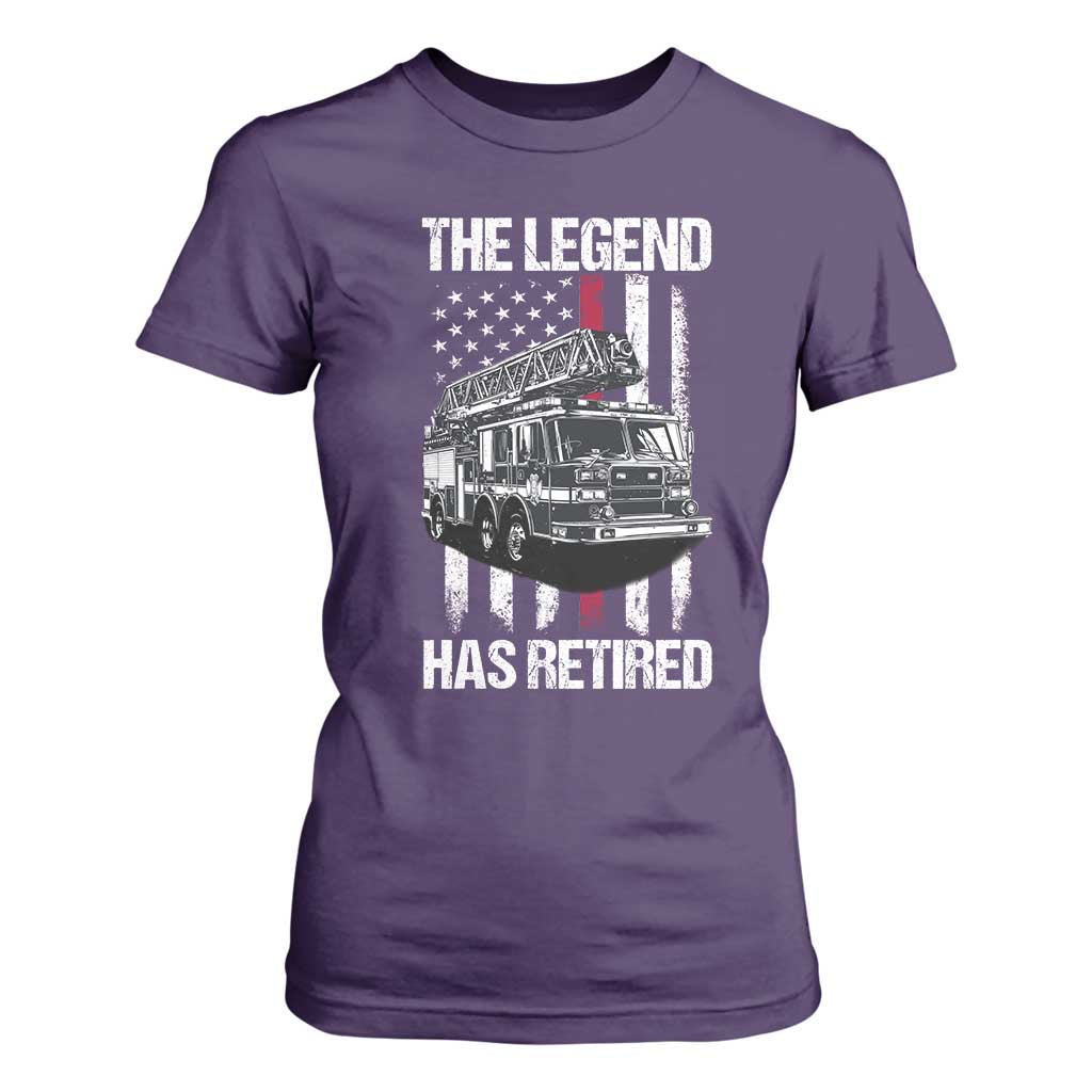 Retired Firefighter T Shirt For Women American Flag Vintage Fireman Retirement Gifts TS10 Purple Print Your Wear