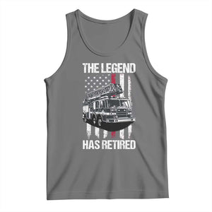Retired Firefighter Tank Top American Flag Vintage Fireman Retirement Gifts TS10 Black Heather Print Your Wear