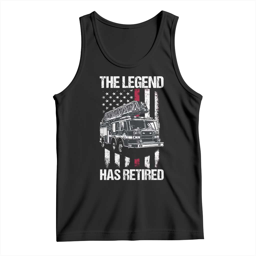 Retired Firefighter Tank Top American Flag Vintage Fireman Retirement Gifts TS10 Black Print Your Wear