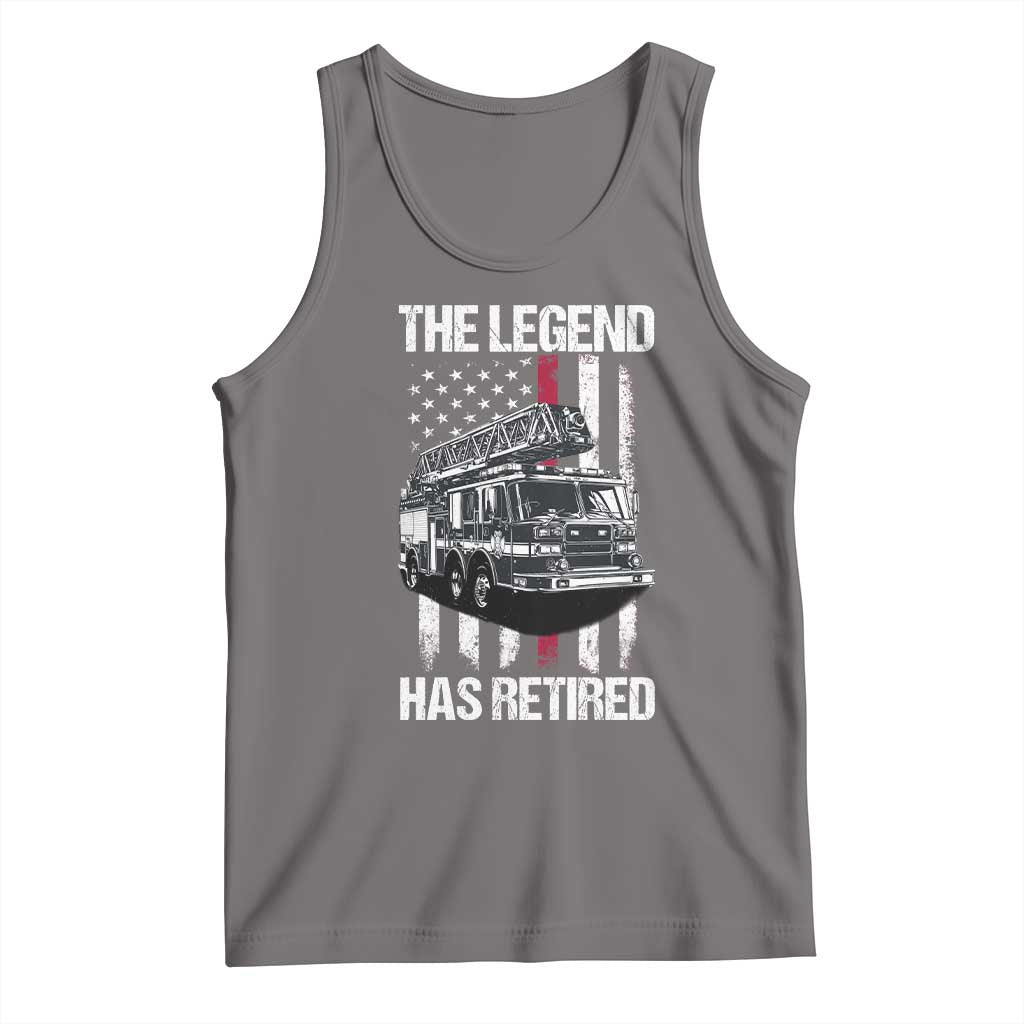 Retired Firefighter Tank Top American Flag Vintage Fireman Retirement Gifts TS10 Deep Heather Print Your Wear