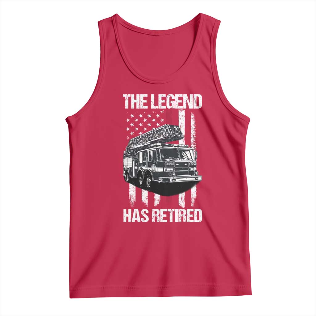Retired Firefighter Tank Top American Flag Vintage Fireman Retirement Gifts TS10 Red Print Your Wear