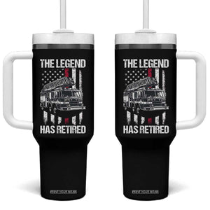 Retired Firefighter Tumbler With Handle American Flag Vintage Fireman Retirement Gifts TS10 One Size: 40 oz Black Print Your Wear