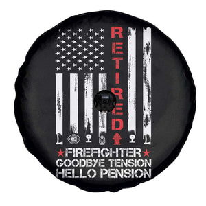 Retired Firefighter Spare Tire Cover Goodbye Tension Hello Pension Fireman Retirement Gifts TS10 Print Your Wear