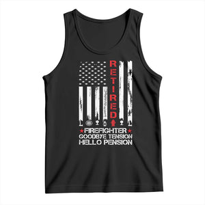 Retired Firefighter Tank Top Goodbye Tension Hello Pension Fireman Retirement Gifts TS10 Black Print Your Wear