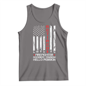 Retired Firefighter Tank Top Goodbye Tension Hello Pension Fireman Retirement Gifts TS10 Deep Heather Print Your Wear