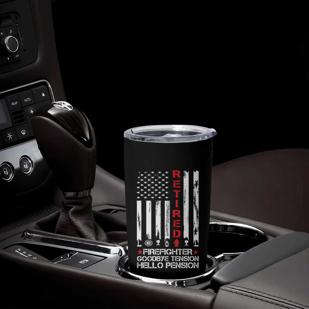 Retired Firefighter Tumbler Cup Goodbye Tension Hello Pension Fireman Retirement Gifts TS10 Print Your Wear
