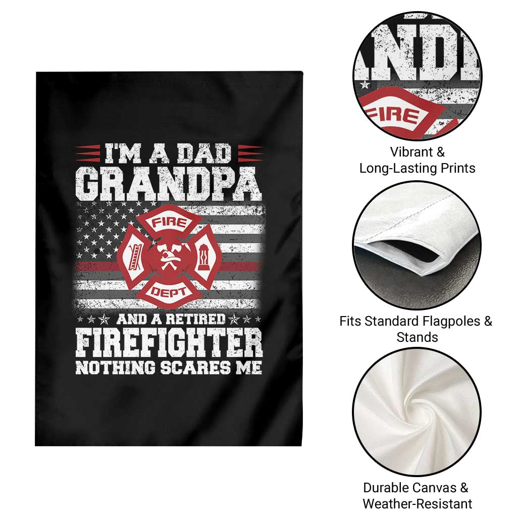 Retired Firefighter Grandpa Garden Flag Retro American Flag TS10 Print Your Wear
