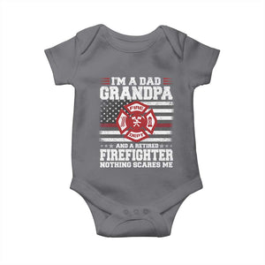 Retired Firefighter Grandpa Baby Onesie Retro American Flag TS10 Charcoal Print Your Wear