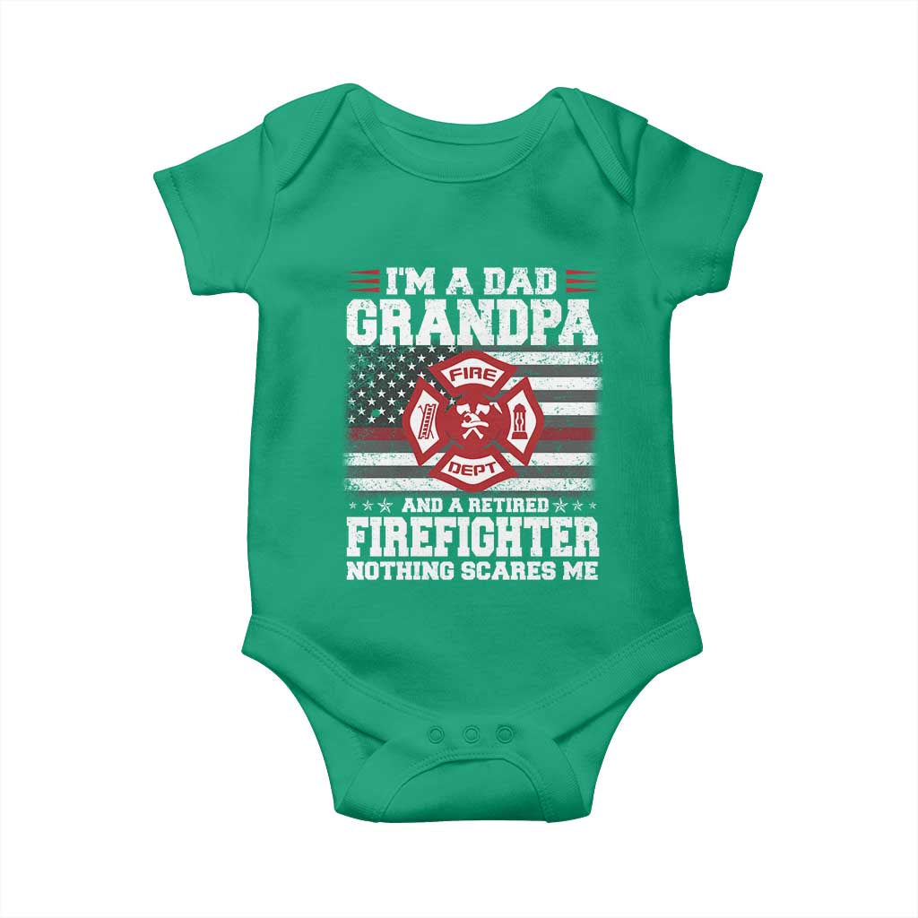 Retired Firefighter Grandpa Baby Onesie Retro American Flag TS10 Irish Green Print Your Wear