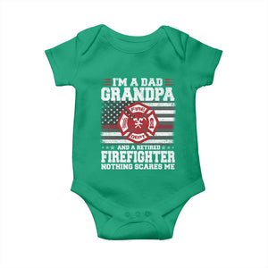 Retired Firefighter Grandpa Baby Onesie Retro American Flag TS10 Irish Green Print Your Wear