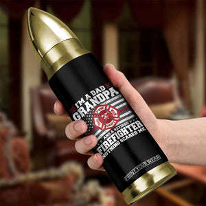 Retired Firefighter Grandpa Bullet Tumbler Retro American Flag TS10 Print Your Wear