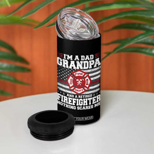 Retired Firefighter Grandpa 4 in 1 Can Cooler Tumbler Retro American Flag TS10 Print Your Wear