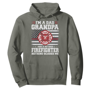 Retired Firefighter Grandpa Hoodie Retro American Flag TS10 Military Green Print Your Wear