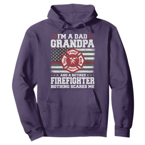 Retired Firefighter Grandpa Hoodie Retro American Flag TS10 Purple Print Your Wear