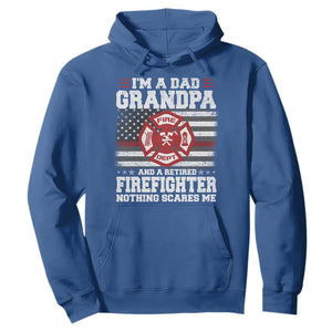 Retired Firefighter Grandpa Hoodie Retro American Flag TS10 Royal Blue Print Your Wear