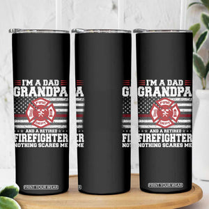 Retired Firefighter Grandpa Skinny Tumbler Retro American Flag TS10 Print Your Wear