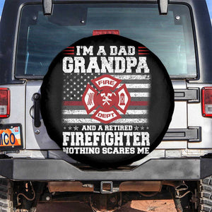Retired Firefighter Grandpa Spare Tire Cover Retro American Flag TS10 No hole Black Print Your Wear